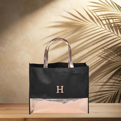 Non-Woven Shopper Bag - Rose Gold Initial