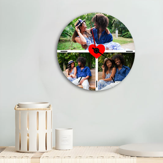 Personalised Wall Clock - Couple Collage