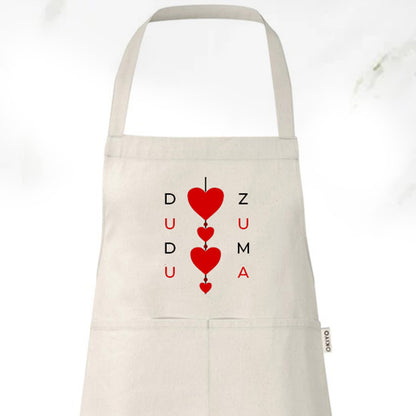 Pure Cotton Apron - Hearts + Name