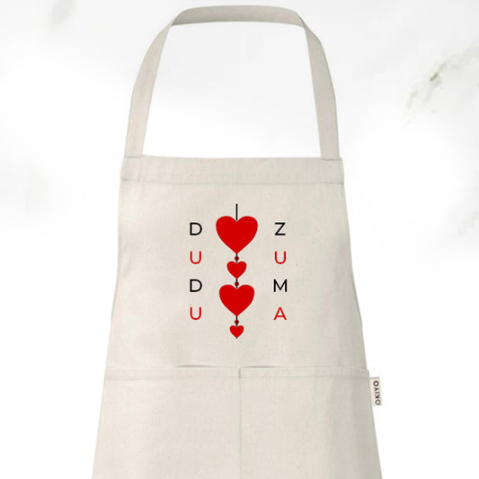 Pure Cotton Apron - Hearts + Name