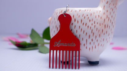 Personalised Afro Comb Earrings