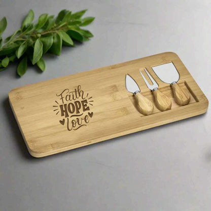 Serve Cheese Board Set - Faith,Hope, Love