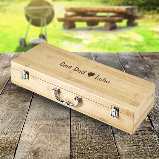 Personalised Bamboo Braai Set