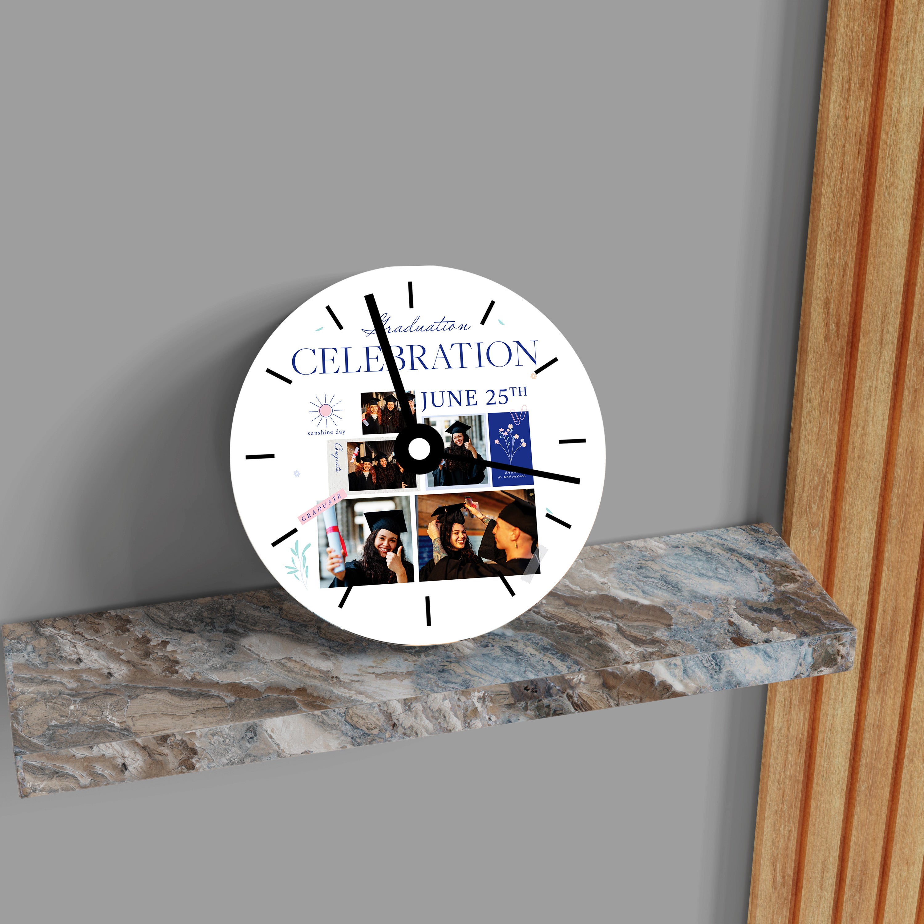 Personalised Collage Graduation Clock – Love Gifts
