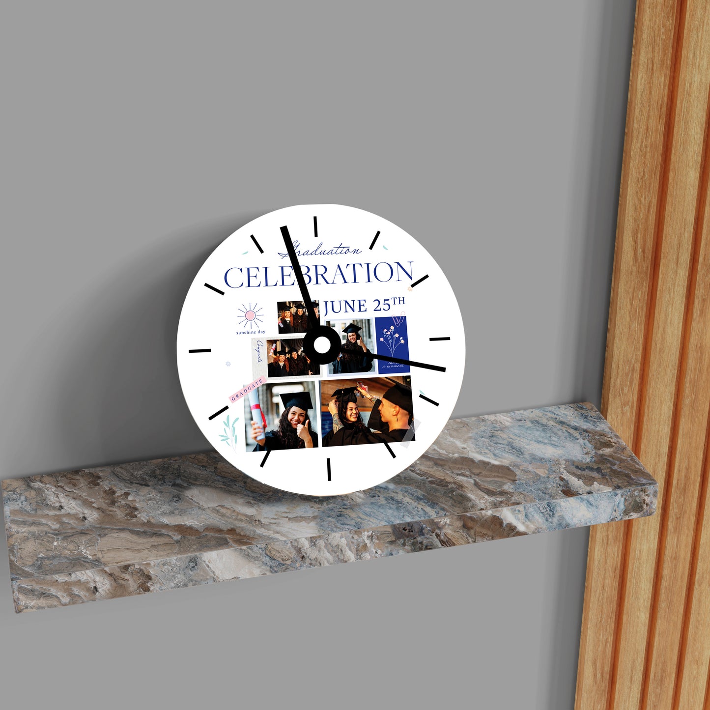 Personalised Collage Graduation Clock