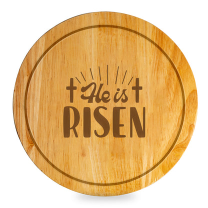Personalised Ava Cheese Board Set Message - He is Risen