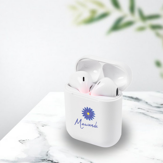 Personalised Inferno True Wireless Earbuds - Flower + Name