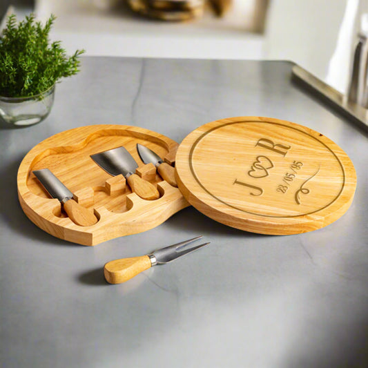 Personalized Isadora Cheese Board Set Initials
