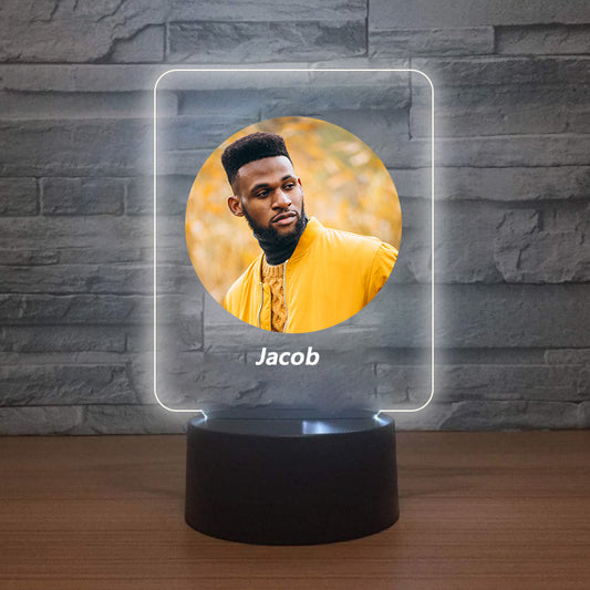 Personalised LED Lamp - Yellow Photo Background