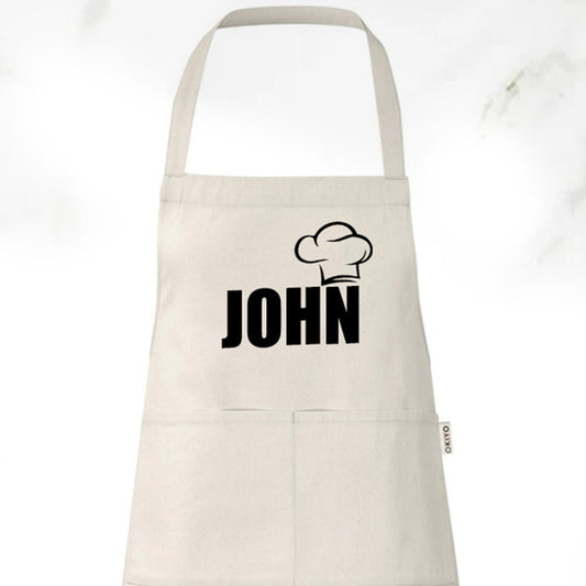 Pure Cotton Apron - chef Hat + Name