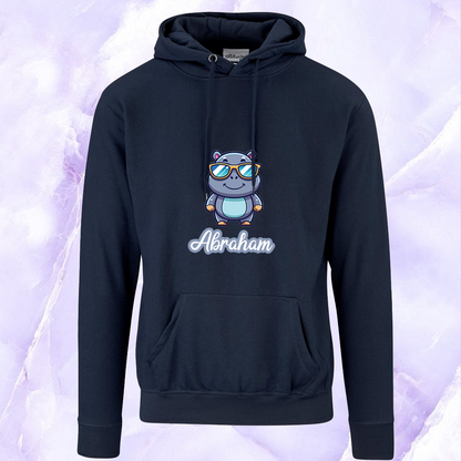 Personalised Hippo Hooded Sweater