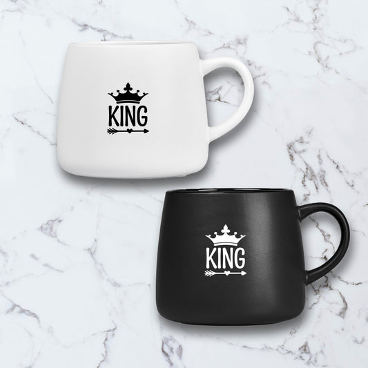 Classic Matte Ceramic Coffee Mug - Crown + Name