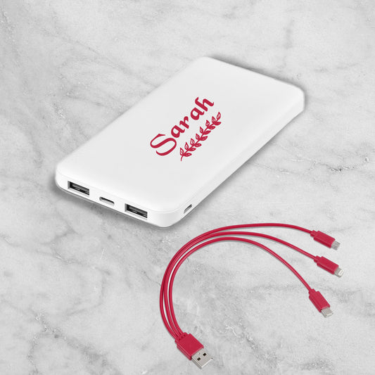 PowerSlim 10 Compact Power Bank – Leafy Name (10,000mAh)
