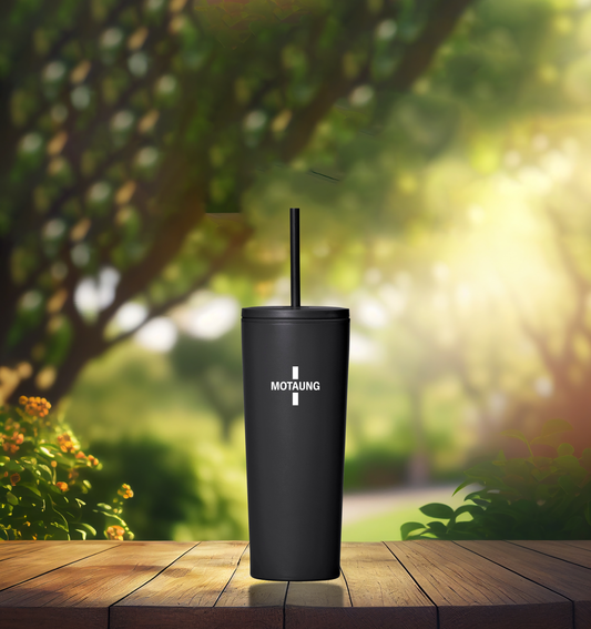 Elevate Stainless Steel & Plastic Double-Wall Tumbler & Straw - Name