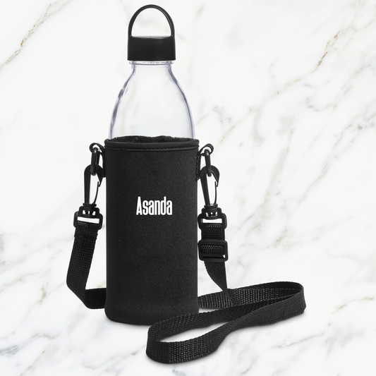 Hands-Free Aqua Glass Water Bottle - Name Only