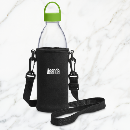 Hands-Free Aqua Glass Water Bottle - Name Only