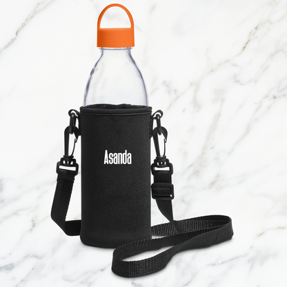 Hands-Free Aqua Glass Water Bottle - Name Only