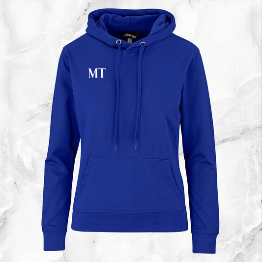 Ladies Essential Hooded Sweater - White Initials