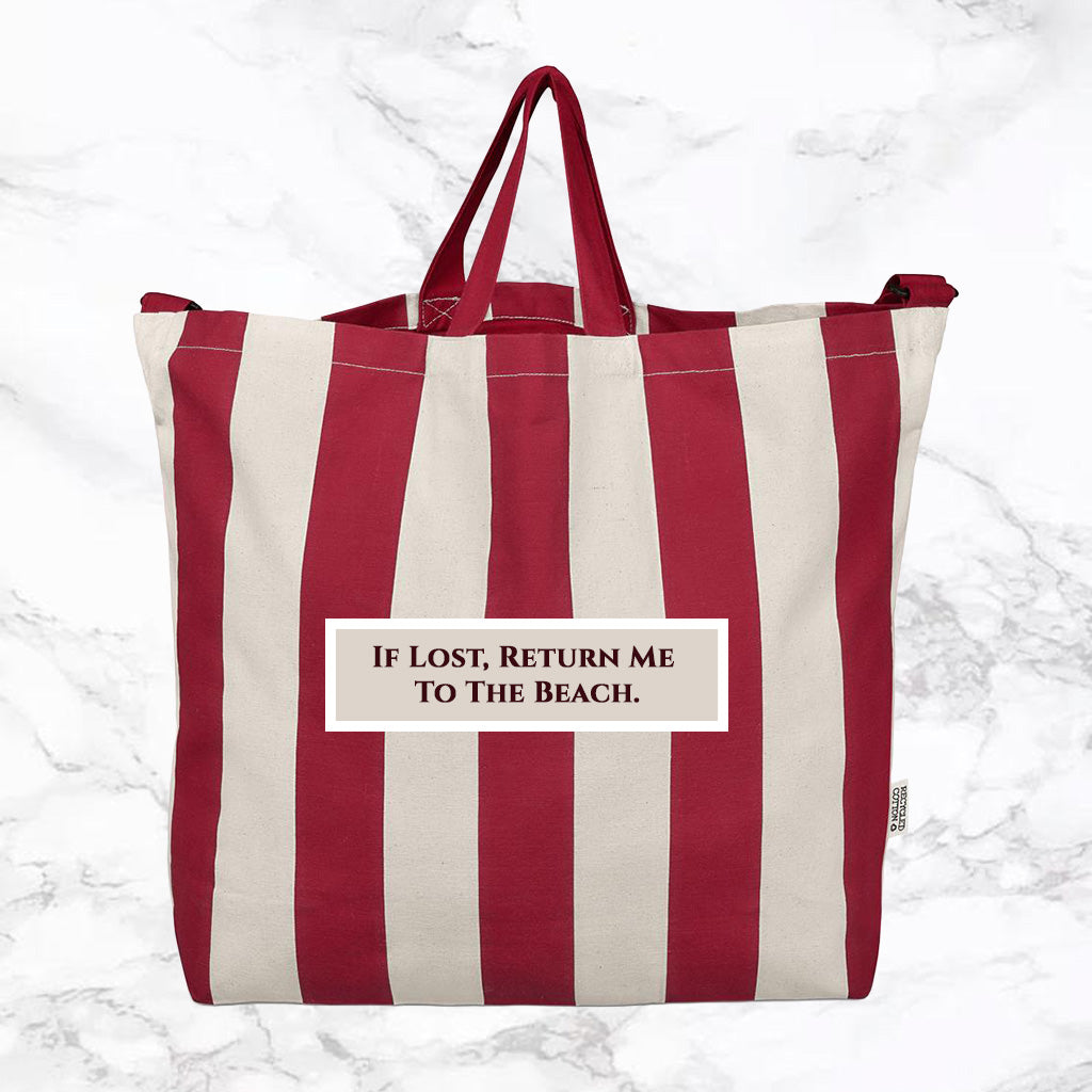 Recycled Cotton Eco Beach Bag - Message