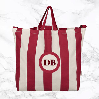 Recycled Cotton Eco Beach Bag - Initials
