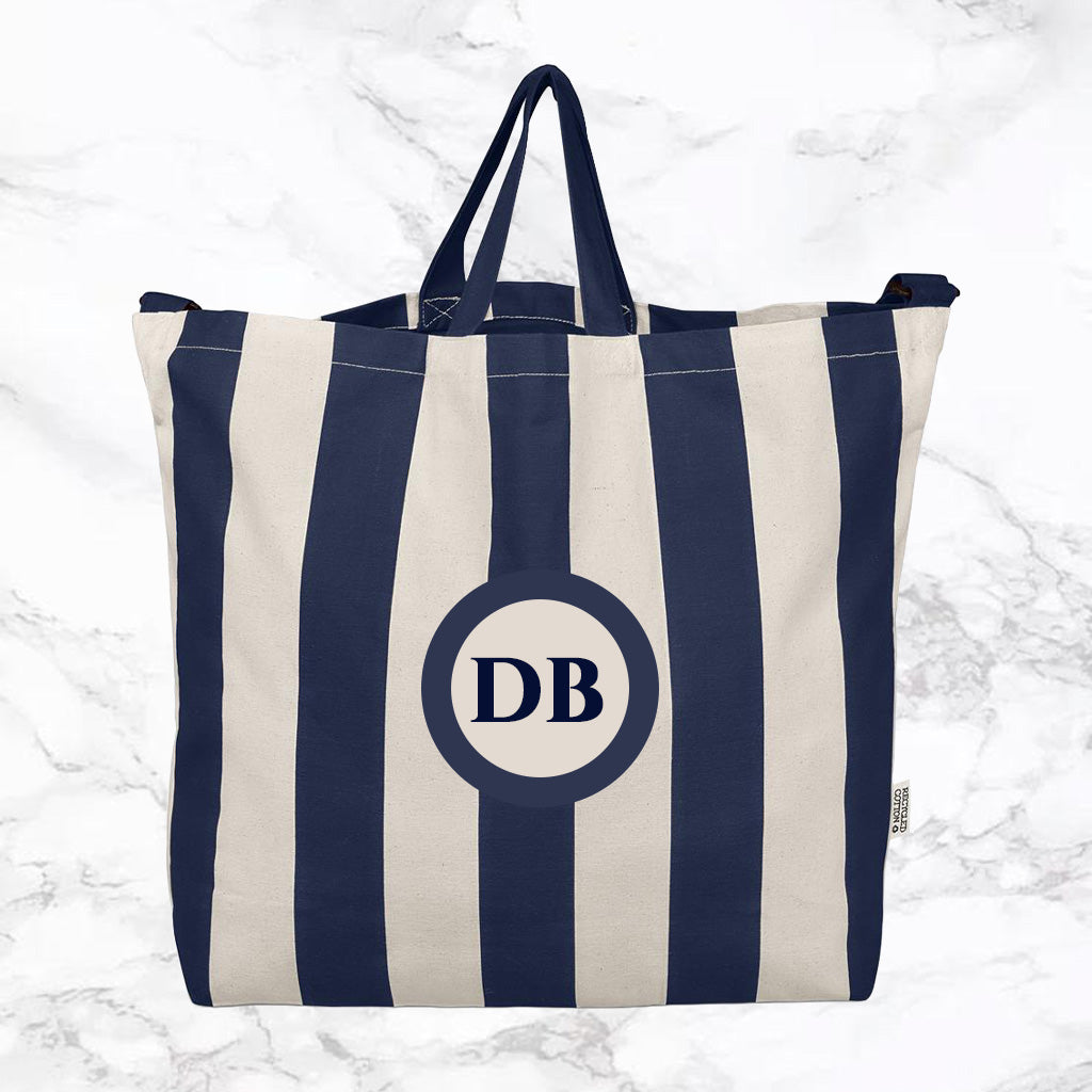 Recycled Cotton Eco Beach Bag - Initials
