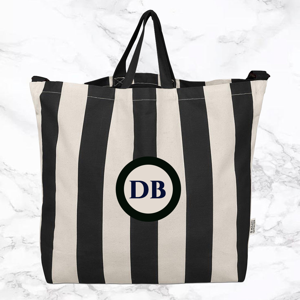 Recycled Cotton Eco Beach Bag - Initials