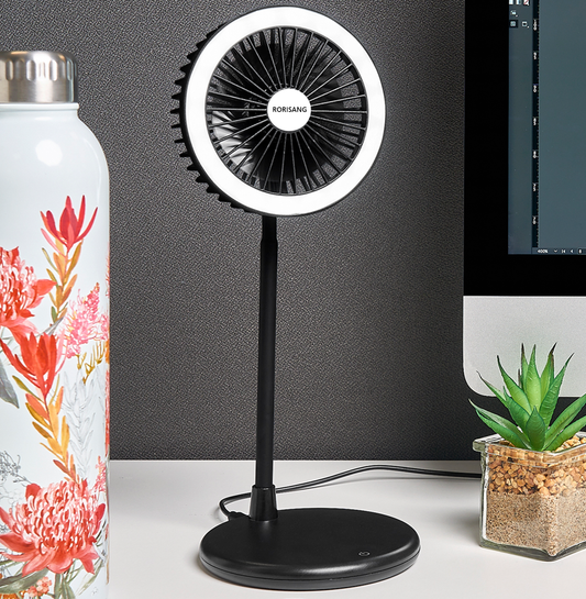 Auracool LED Ring Light Desk Fan - Name Only