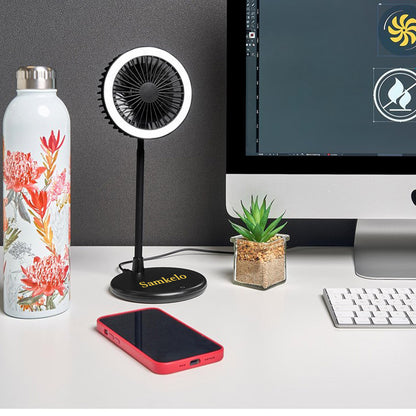 VentiGlow LED Ring Light Desk Fan