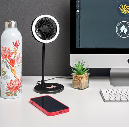 VentiGlow LED Ring Light Desk Fan