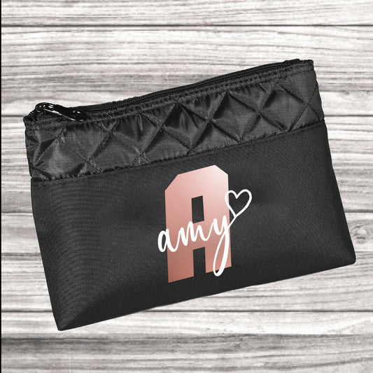 Personalised Glam Cosmetic Bag - Name + Initial