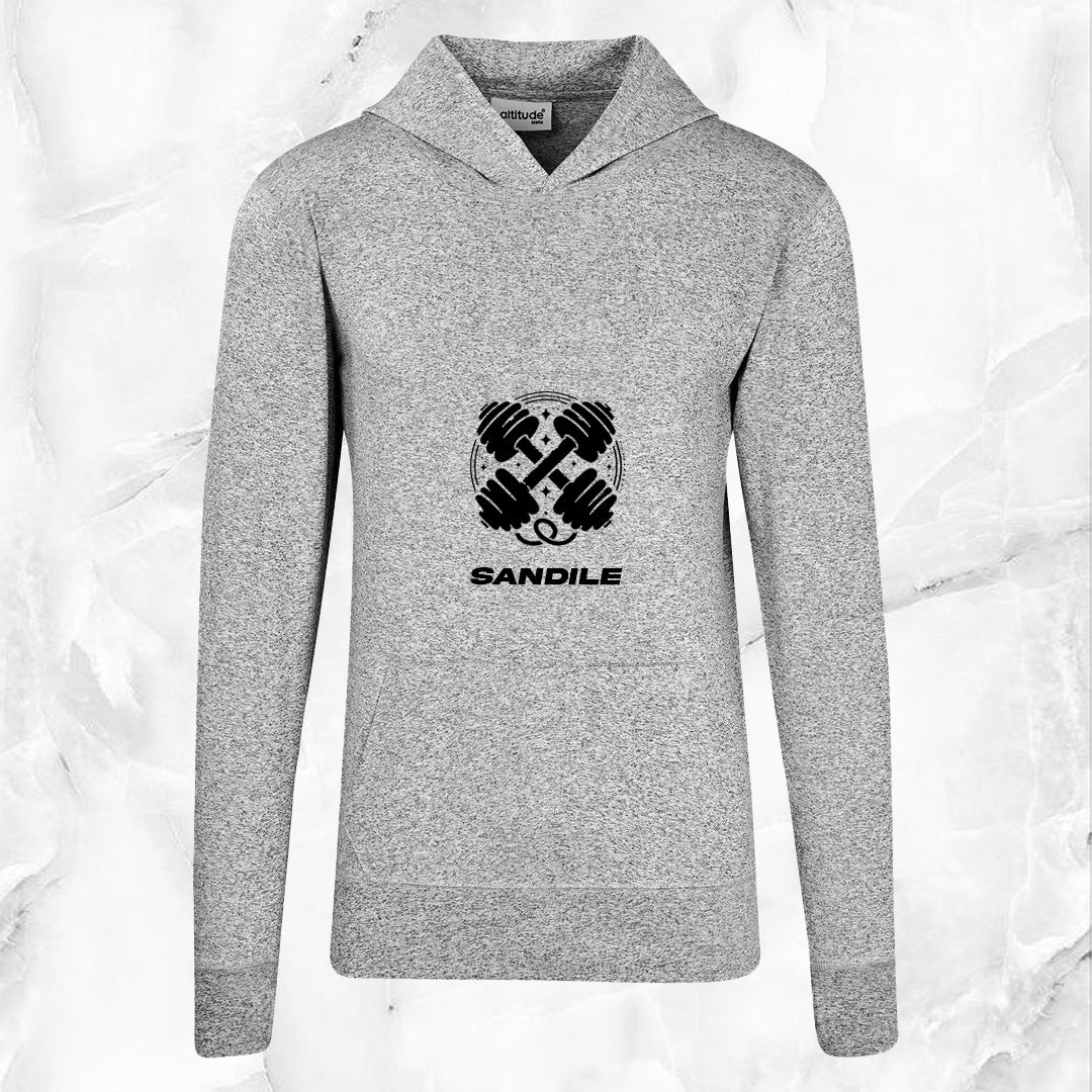Mens Fitness Lightweight Hooded Sweater - Gym art + Name