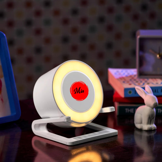 SmartStation Bluetooth Speaker, Wireless Charger, Phone Stand & Night Light -  Red dot Name