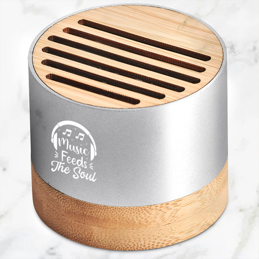 Echo Vibe Bamboo & Recycled Aluminum Bluetooth Speaker - Music Feeds the Soul