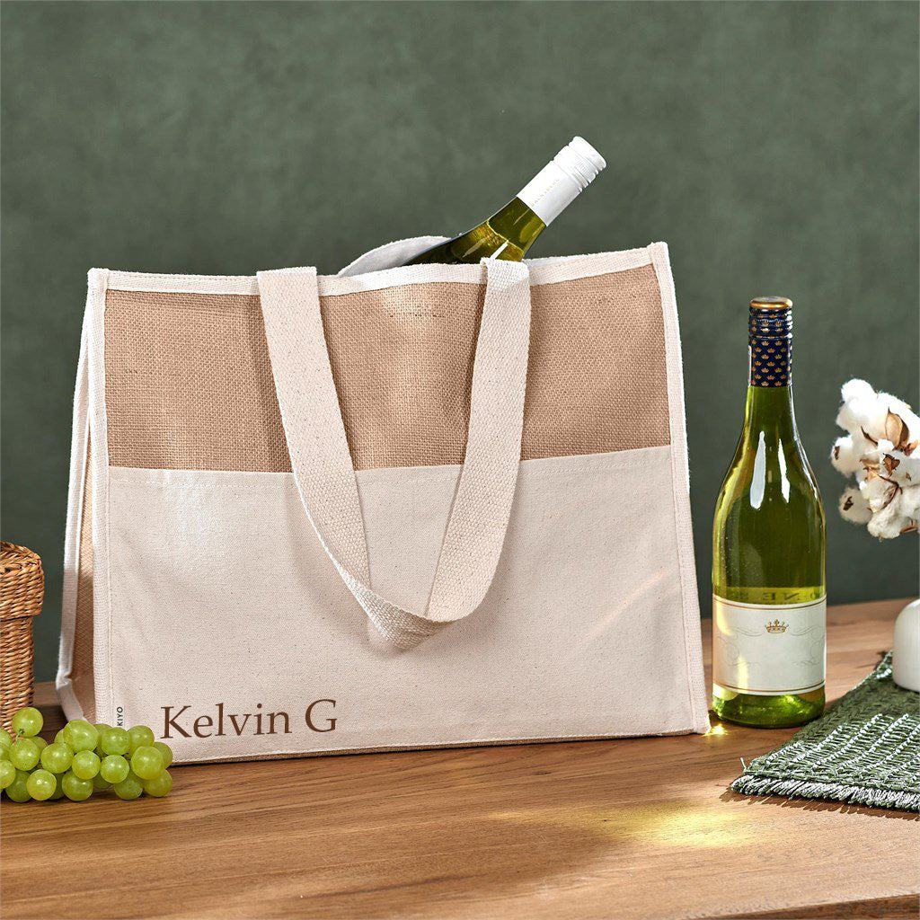 Okiyo Zetsuen Jute & Cotton 30-Can Cooler - Name and Initial