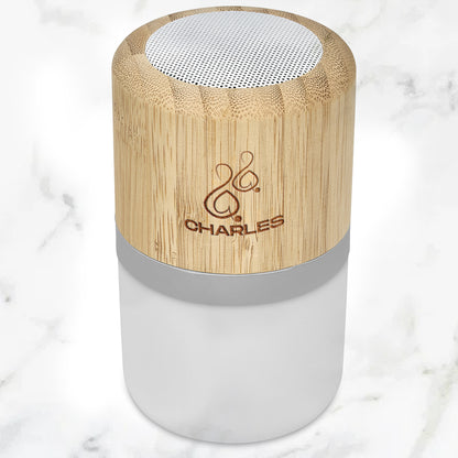 Lumitone Bamboo Bluetooth Speaker & Night Light - NAME + Leaf
