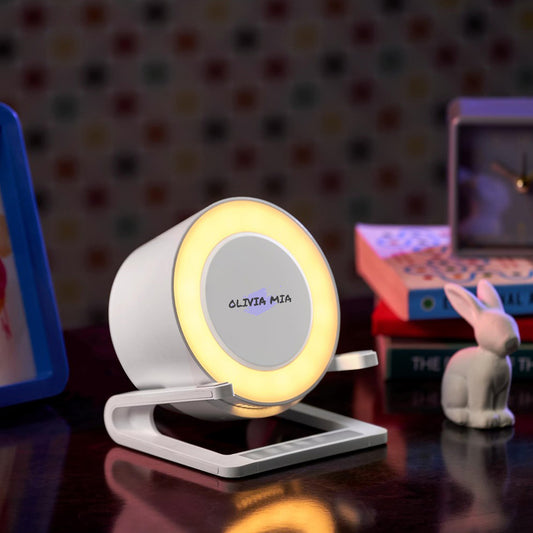 SmartStation Bluetooth Speaker, Wireless Charger, Phone Stand & Night Light - Brush Paint + Name
