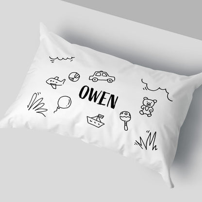 Personalised Doodle Pillowcase - Name