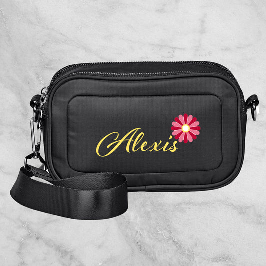 Urban Unisex Crossbody Bag - Flower + Name