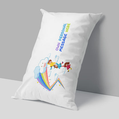 Personalised Power Rainbow Pillowcase - Your Message