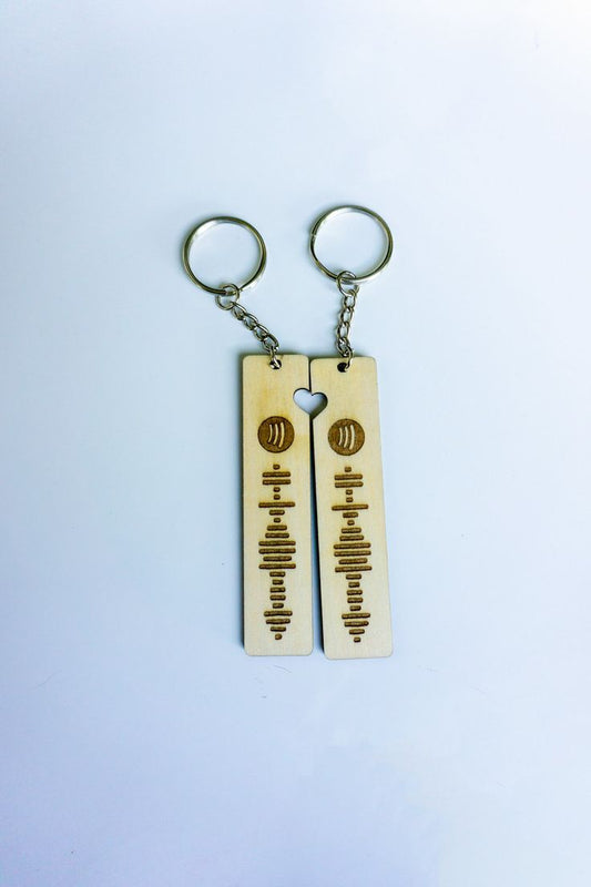 Wooden Besties Spotify keyring - Song ONLY