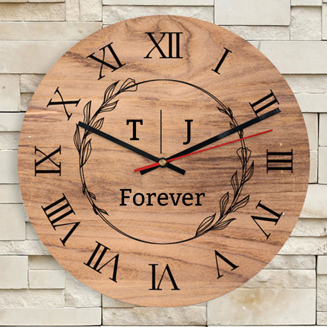 Personalised Wall Clock - Initials ONLY