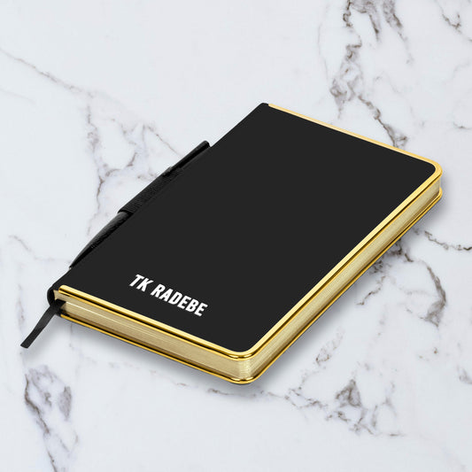 Signature Series A5 Hard Cover Notebook - Initials + Name (Horizontal)