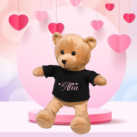 KuddlePop Plush Toy - Pink Hearts + Name