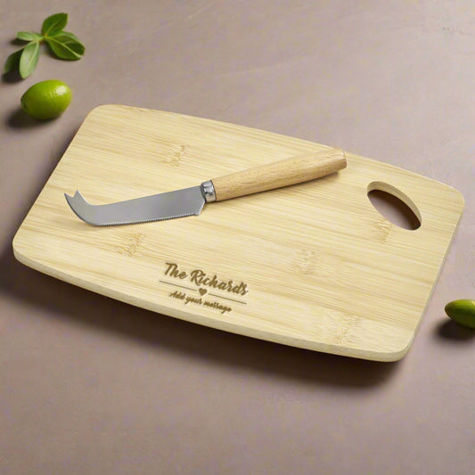 Personalized Avalon Bamboo Cheese Board-The Richards