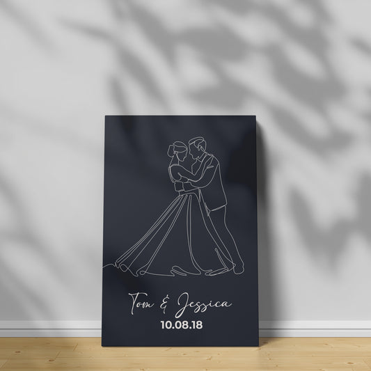Personalised Wedding Drawing Canvas