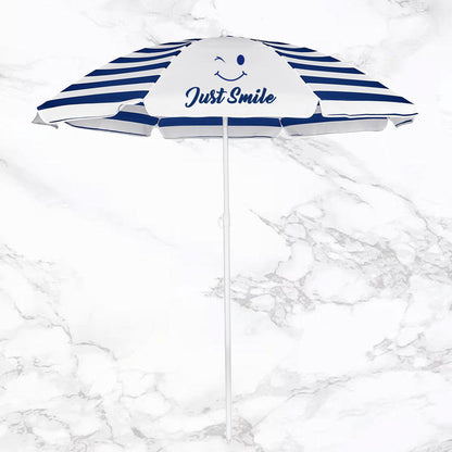 Striped Coastal Beach Umbrella - Message
