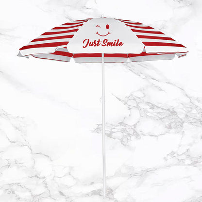 Striped Coastal Beach Umbrella - Message