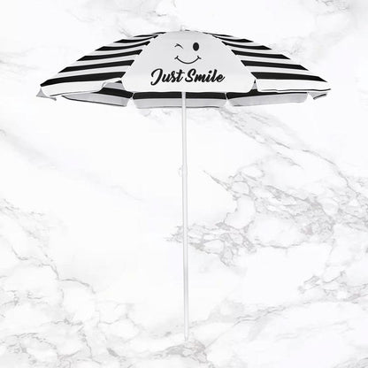 Striped Coastal Beach Umbrella - Message