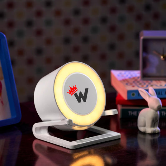 SmartStation Bluetooth Speaker, Wireless Charger, Phone Stand & Night Light - Crown Initial