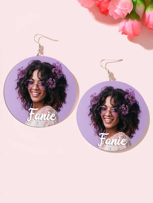 Personalised Photo + Name Earrings